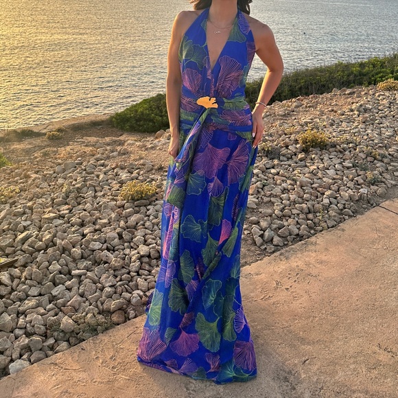 PatBO Ocean Leaf Draped Maxi Dress - Picture 5 of 6
